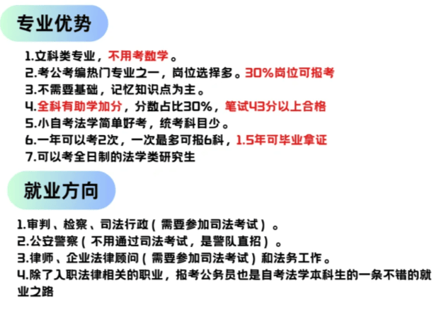 中南财经政法大学-法学/小自考，考试科目安排！