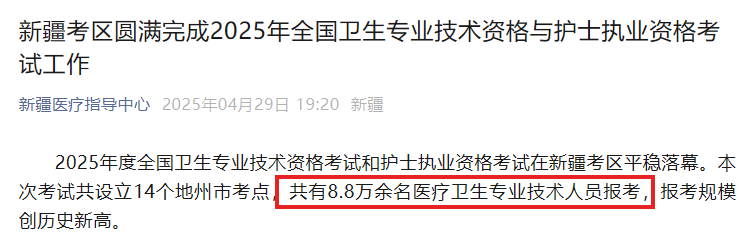2025卫生资格考试大数据曝光:部分地区通过率不足20%